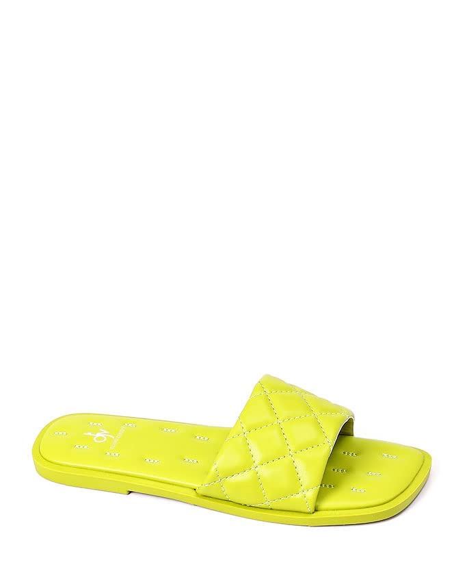 Dejavu Padded Squared Open Toecap Flat Slipper