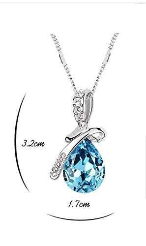 Swarovski Elements 18K White Gold Plated Necklace Encrusted with Swarovski Crystals