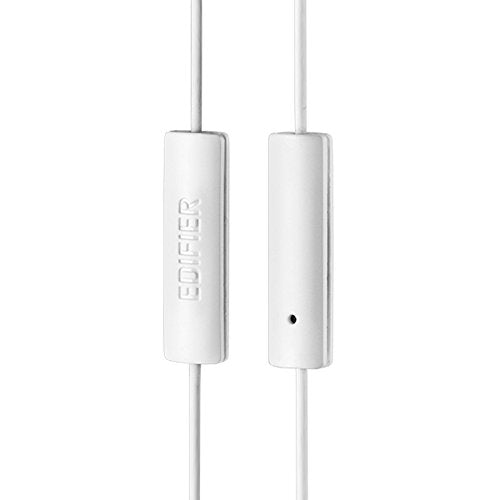 Edifier P180 Computer Headset with Mic and Inline Control - Stereo Earbud Earphone Headphone with Microphone and Remote - White