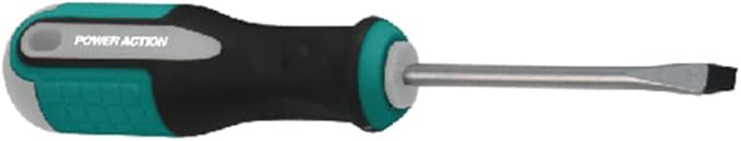 Sulfar Power Action Power Action Classic Slotted Screwdriver With Quality Construction CRV Satin Finished Bi-Color Comfortable Grip (Green,Black)