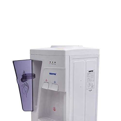 Geepas Water Dispenser Hot & Cold Stainless Steel Tank, Compressor Cooling System, Child Lock 2 Tap In 1, White, 1L And 2.8L Capacity, GWD8359