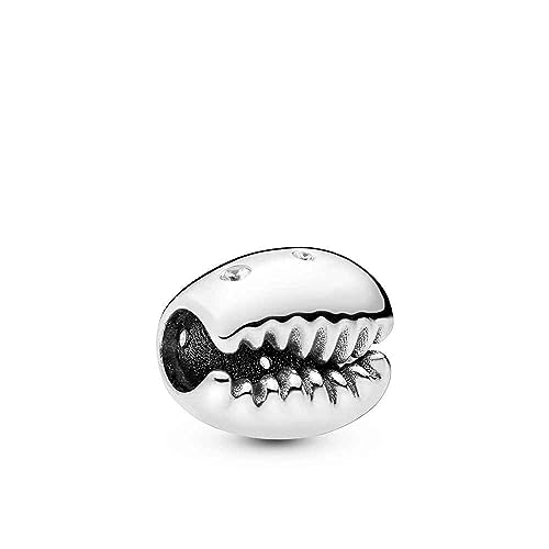 Pandora 925 Sterling Silver Coffee Bean Shaped Charm for Women - Silver