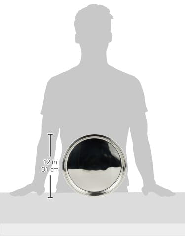 RAJ STAINLESS STEEL DINNER PLATE, 30.5 CM, SILVER, TP0013, DINNER PLATE, SERVEWARE, SERVING PLATE, RICE PLATE (Pack of 2)
