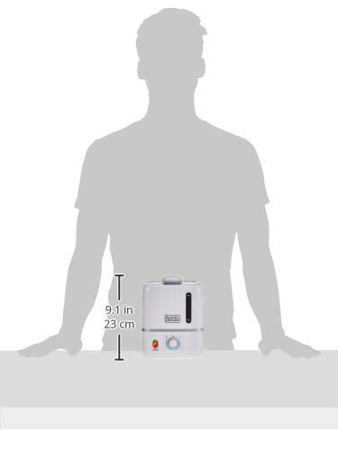 Black+Decker 3L Air Humidifier Area Coverage 430sqft Ultrasonic System With Mist Level Control, Auto Shutoff and Water Indicator That Removes Impurities From The HM3000-B5
