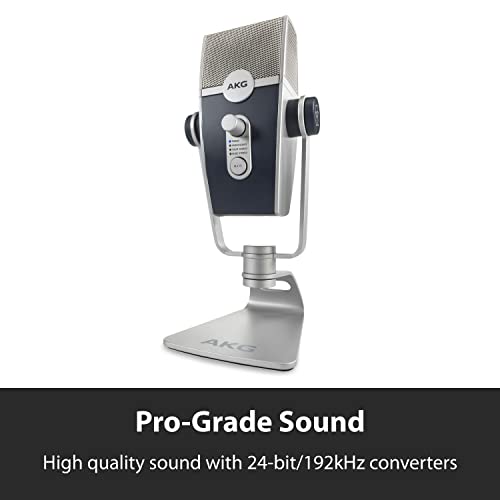 AKG Pro Audio Lyra Ultra-HD, Four Capsule, Multi-Capture Mode, USB-C Condenser Microphone for Recording and Streaming