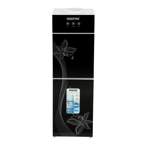 Top Loaded Water Dispenser With Refrigerator With Stainless Steel water Tank, Fast Cooling, 2 Tap- Hot & Cold, Child Safety Button, Cold Tank -2.8L Capacity, Hot Tank 1L Caacity GWD17023 Black & White