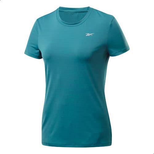 Reebok One Series Running activChill Front Logo Print Slim-Fit T-shirt for Women, Heritage Teal, S