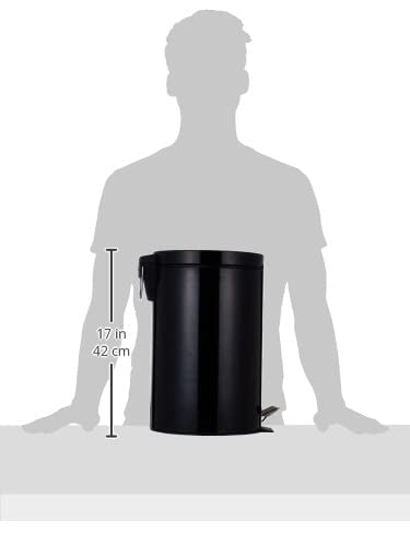 Vague Stainless Steel Pedal Bin, Black, 12 Litre Capacity 13-1439