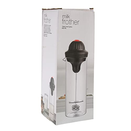 Battery Powered Milk Frother Handheld Electric Foam Maker with Heatproof Glass for Coffee