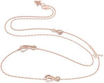 GUESS UBN20079 Stainless Steel Zircon-Embellished Infinity Station Necklace