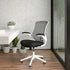 Flash Furniture BL-X-5M-WH-BK-RLB-GG Swivel Office Chair w/ Mid Back & Roller Wheels - Black Mesh Back & Seat