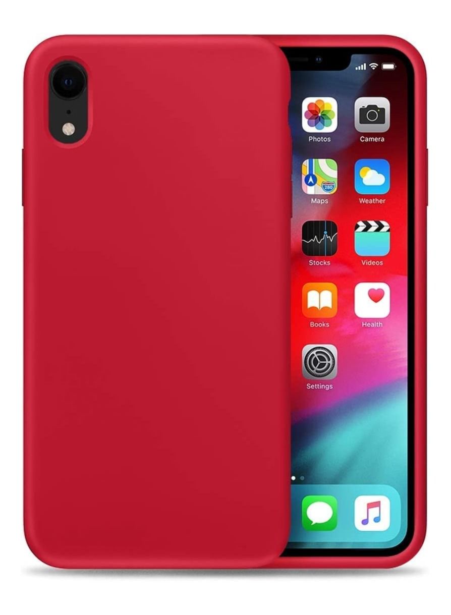 Generic Silicone Case Compatible with iPhone XR, 6.1 Inch, Silky Soft Touch Full Body Protective Case, Shockproof Cover with Microfiber Lining (Red)