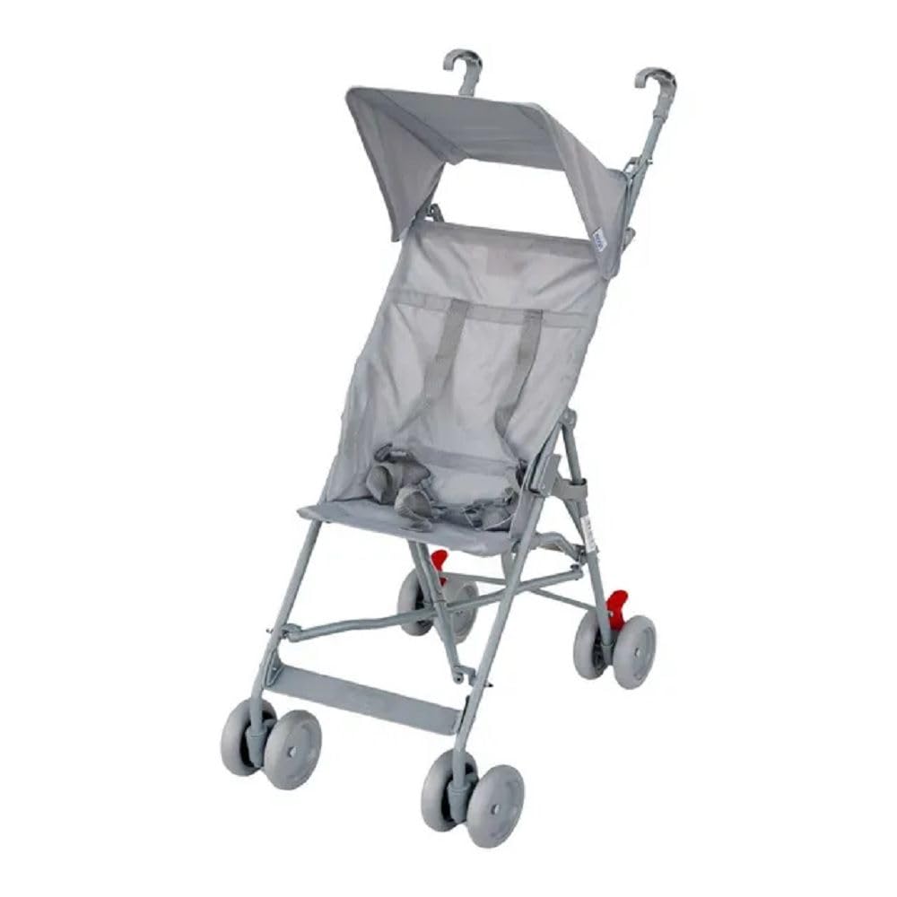 MOON Jet Light Weight Travel Buggy / Stroller For Baby/Kids/Toddler With Extra Wide Canopy |Umbrella Fold |Easy Assemble Shoulder Strap From 6 Months To 3 Years- Light Grey