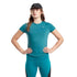 Reebok One Series Running activChill Front Logo Print Slim-Fit T-shirt for Women, Heritage Teal, L