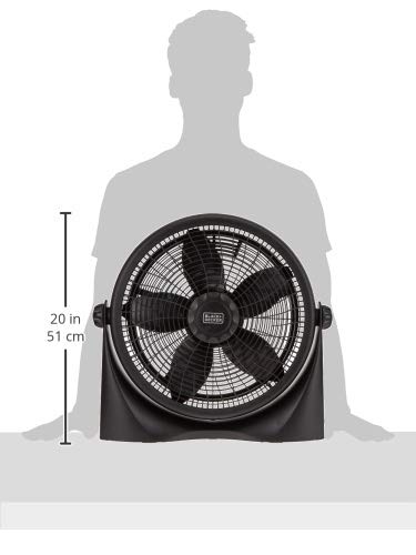 Black & Decker 55W Box Fan 16 Inch Fan Diameter, 3 Speeds Low/Medium/High And 5 Blade Design+Adjustable Portable/Travel Friendly Body, Direct Swing For The Perfect Temperature FB1620-B5