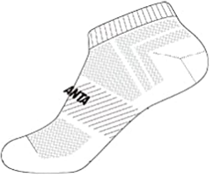 ANTA SPORTS SOCKS For WOMEN, PURE WHITE, One Size