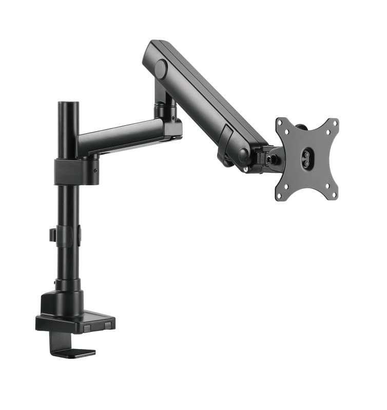 Twisted Minds Aluminum Single 17-32 Inch Lcd Slim Pole Monitor Desk Mount Fully Adjustable Gas Spring Stand For Display , 17.6Lbs Weight Capacity-Assisted Monitor Arm