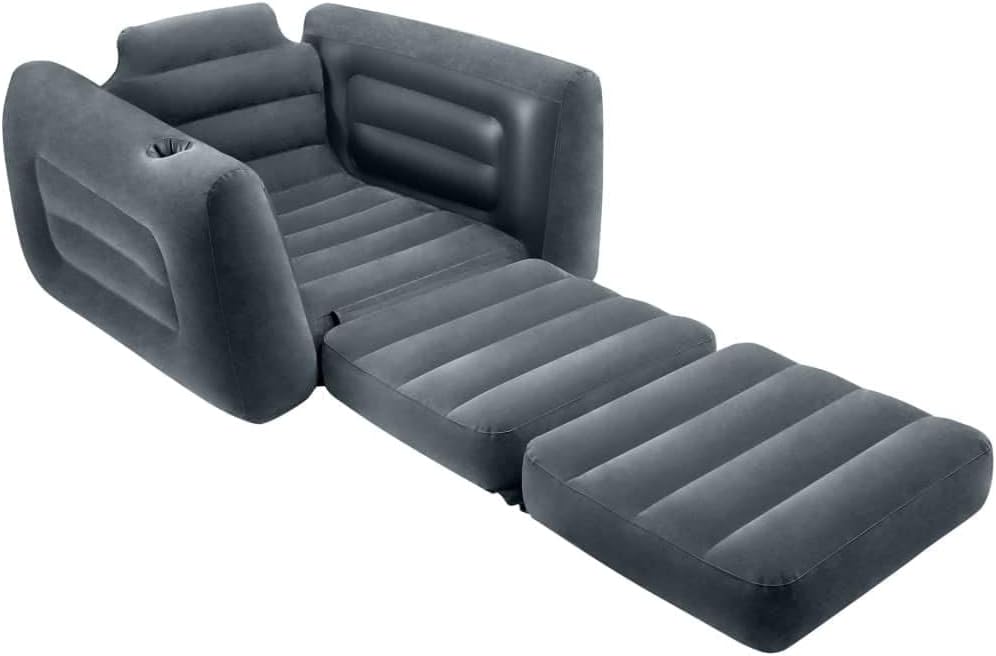 Intex armchair sofa bed inflatable single grey 66551np-66551