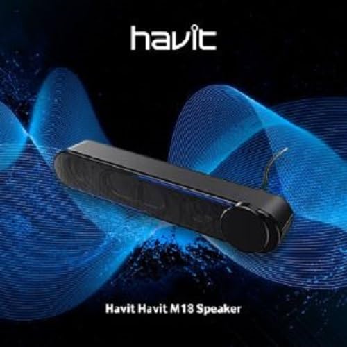 Havit havit m18 speaker updated version double drivers hifi bass led light usb power supply desktop speaker computer sound bar