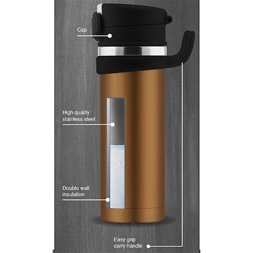 Lavita - Thermos Insulation Mug 0.45 Litre Black Gold Cover