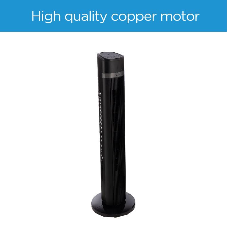 Midea Tower Fan with Multifunction Remote Control, 3 Wind modes-Natural | Slumberous & Normal, Three Dimensional Angle Air Flow, 15 Hours Timer Perfectly Suitable for Home or Office, FZ10-18TRB