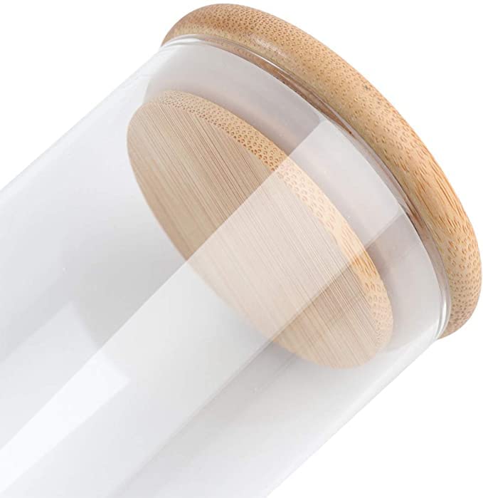 Glass Canister With Bamboo lid 500ML, Transparent (0812CB)