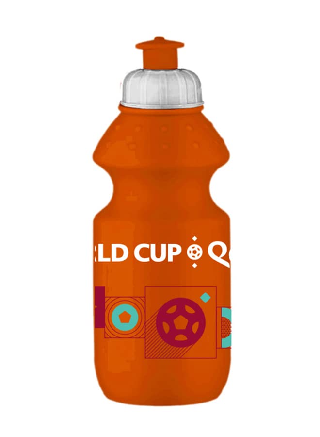 FIFA World Cup Qatar 2022 Graphic Printed Hdpe Sports Water Bottle 350ml Orange