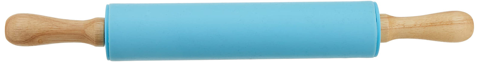 Silicone hy80-10 dough baker roller with wood handle 45 * 6cm - blue