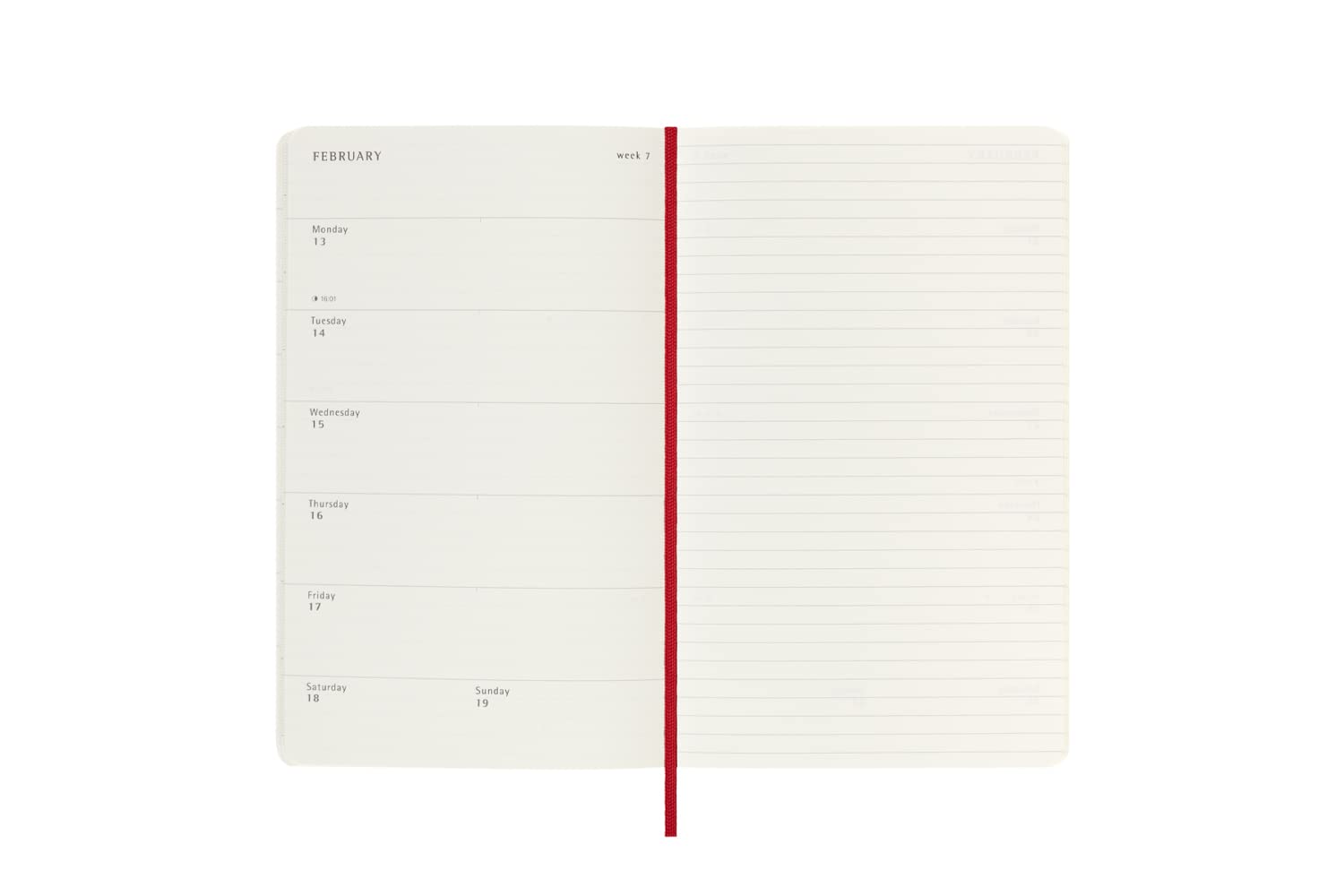 Moleskine Weekly Planner 2023, 12-Month Weekly Diary, Weekly Planner and Notebook, Soft Cover, Large Size 13 x 21 cm, Colour Scarlet Red