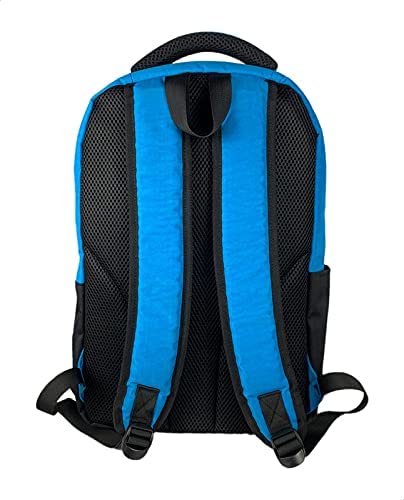 ICONZ BARCELONA Laptop Backpack with Built-In USB Charging Port and Aux Jack - Black and Turquoise