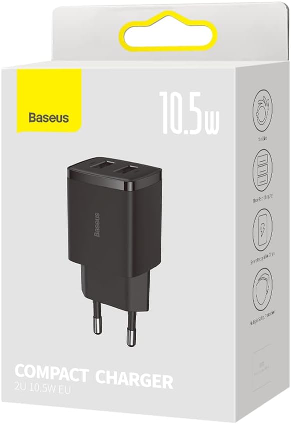 Baseus Compact Charger 2U 10.5W EU Black