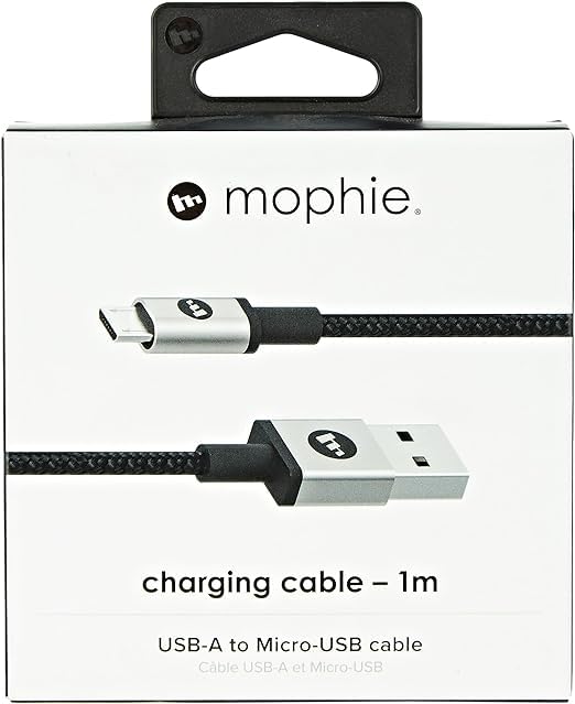 mophie Charge and Sync Cable-USB-A to Micro USB 1M – Black