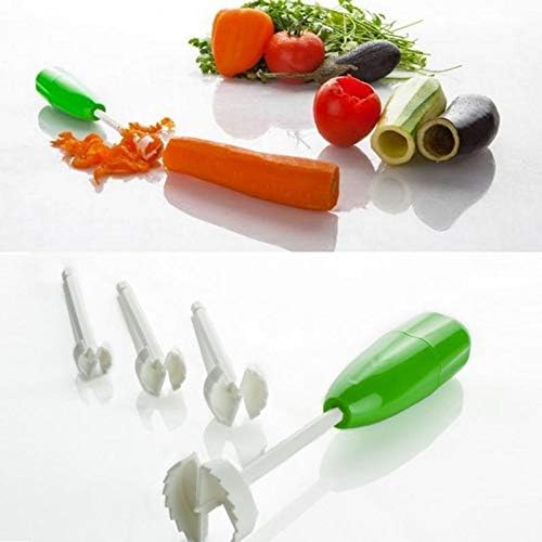 4pcs Replaceable Head Vegetable Spiral Cutter Vege Drill Spiralizer Digging Device Corer Device Corer For Stuffed Vegetables