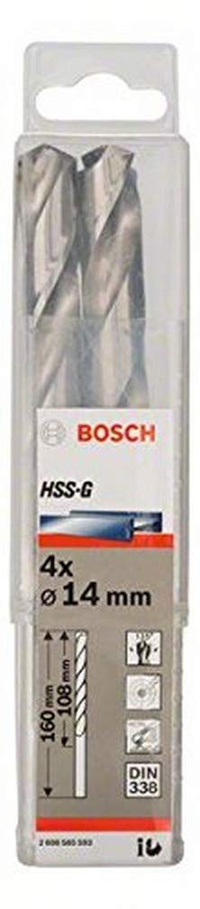 Bosch Pack Of 4 Pro Hss-G Ground Metal Drill - 2608585593 - Silver  Bosch   