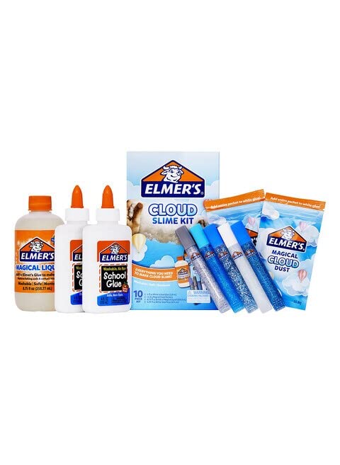 Elmer’s Cloud Slime Kit Slime Supplies Include Elmer’s White School Glue, Elmer’s Glitter Glue Pens, Magical Cloud Dust, Elmer's Magical Liquid Slime Activator, 10 Count