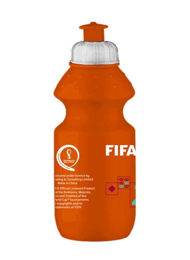 FIFA World Cup Qatar 2022 Graphic Printed Hdpe Sports Water Bottle 350ml Orange