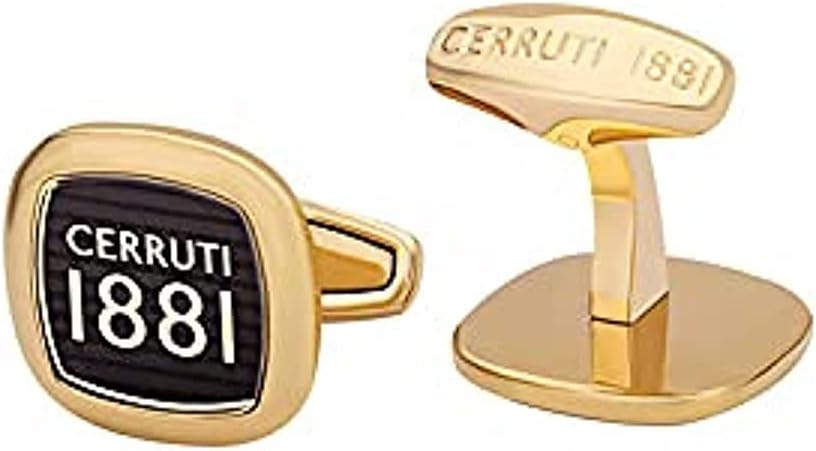 Cerruti 1881 Black And Gold Plated Stainless Steel Cufflinks, Stainless Steel Brand: Cerruti 1881 Cerruti 1881 Black And Gold Plated Stainless Steel Cufflinks, Stainless Steel