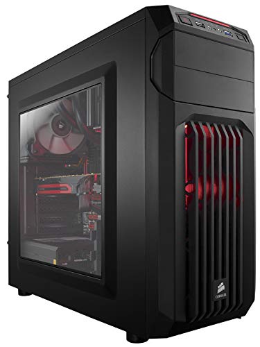 Corsair CC-9011050-WW Carbide SPEC Series SPEC-01 Aggressive Red LED Mid Tower Gaming Case, Black/Red