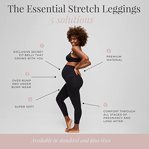 Motherhood Maternity Women's Essential Stretch Crop Length Secret Fit Belly Leggings Leggings