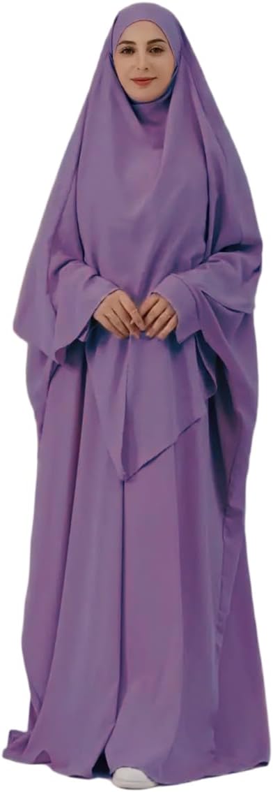 Elegant & Modest Prayer Dress Abaya for Women | Islamic prayer dress | 2 piece Muslim praying outfit hijab |Full Length Hijab Dress, Jilbab 2 piece- Umrah essentials- prayer set