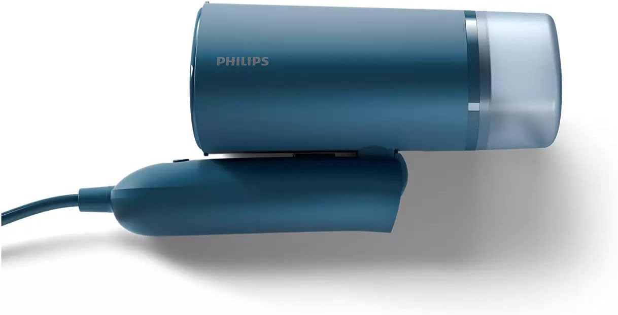 Philips Compact Handheld Steamer 3000 Series - 1000W - 20g/min Continuous Steam - 2M Cord Length - 100ML - Compact & Foldable - Blue - STH3000/26