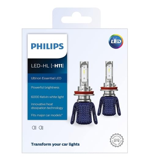 Philips Ultinon Essential LED Headlight Bulb, H11, Pack of 2