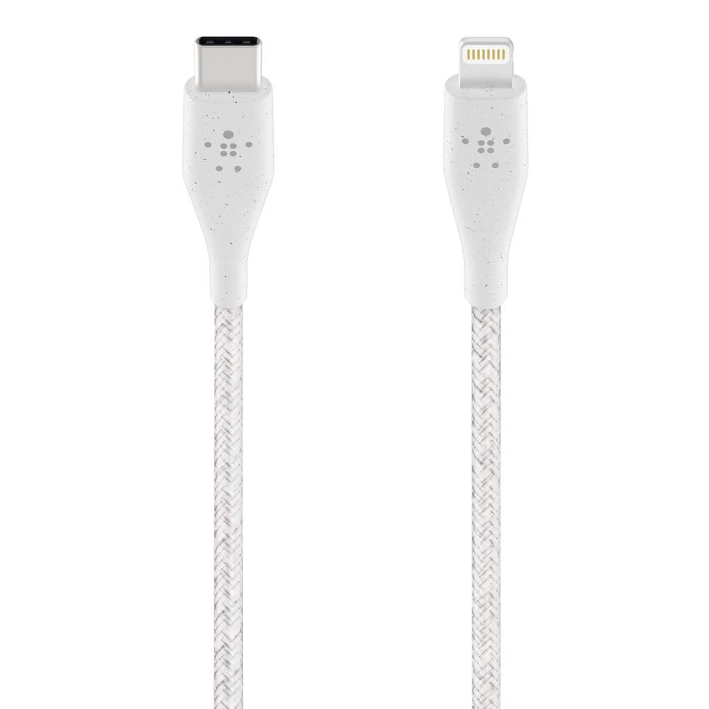 Belkin Boost Charge USB-C Cable with Lightning Connector + Strap (DuraTek) - White