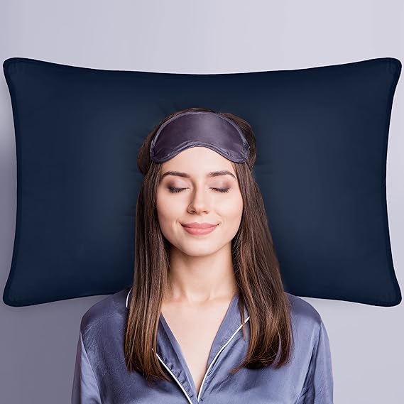 MUSA Pillows for Sleeping 40x60 cm-Premium Down Alternative Filled Bed Pillows - Hypoallergenic & Plush Hotel Pillow (Navy)