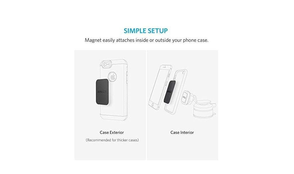 Anker Dashboard Magnetic Car Mount, Phone Holder for iPhone, Samsung, LG, Nexus, and Smartphones - Black