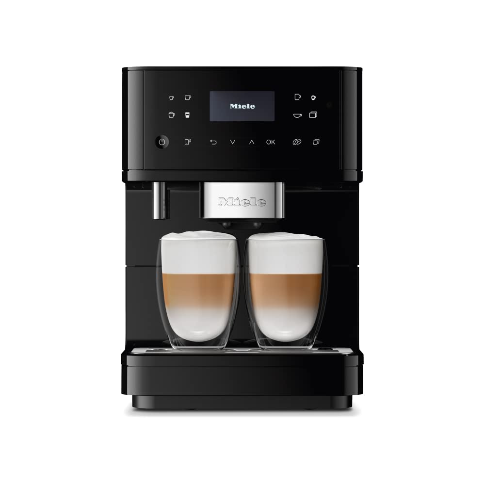 Miele CM 6160 MilkPerfection Bean-to-Cup Automatic Coffee Machine - OneTouch for Two, AromaticSystem, 4 individual profiles, DoubleShot, WiFi-compatible, LED lighting, easy cleaning in Obsidian Black