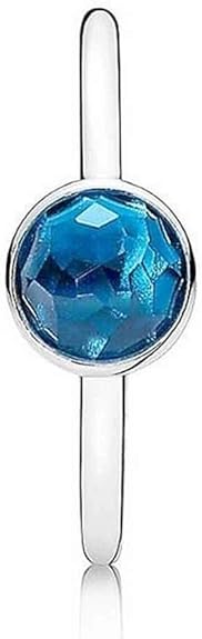 Pandora 191012NLB-56  Sterling 925 Silver Blue Crystal Bezel Set Ring for Women