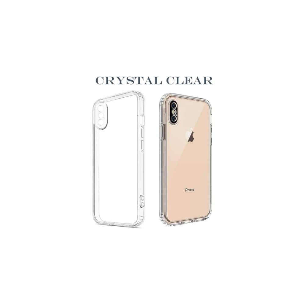 AJEZDONG Compatible with iPhone X/XS Case Bumper Hybrid Protective Anti Yellowing Shockproof Non Slip Slim Fit (Crystal Clear)