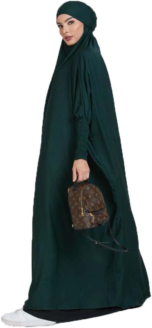 Women's Muslim One Piece Prayer Dress for Women Abaya Dress Islamic Middle East Dubai Turkey Maxi Abaya Kaftan with Hijab Dress in Full Length