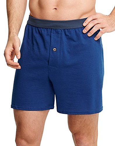 Hanes Men's Long Leg Boxer Pack of 5 5-pack Tagless Woven Exposed Waistband Boxers  Hanes   